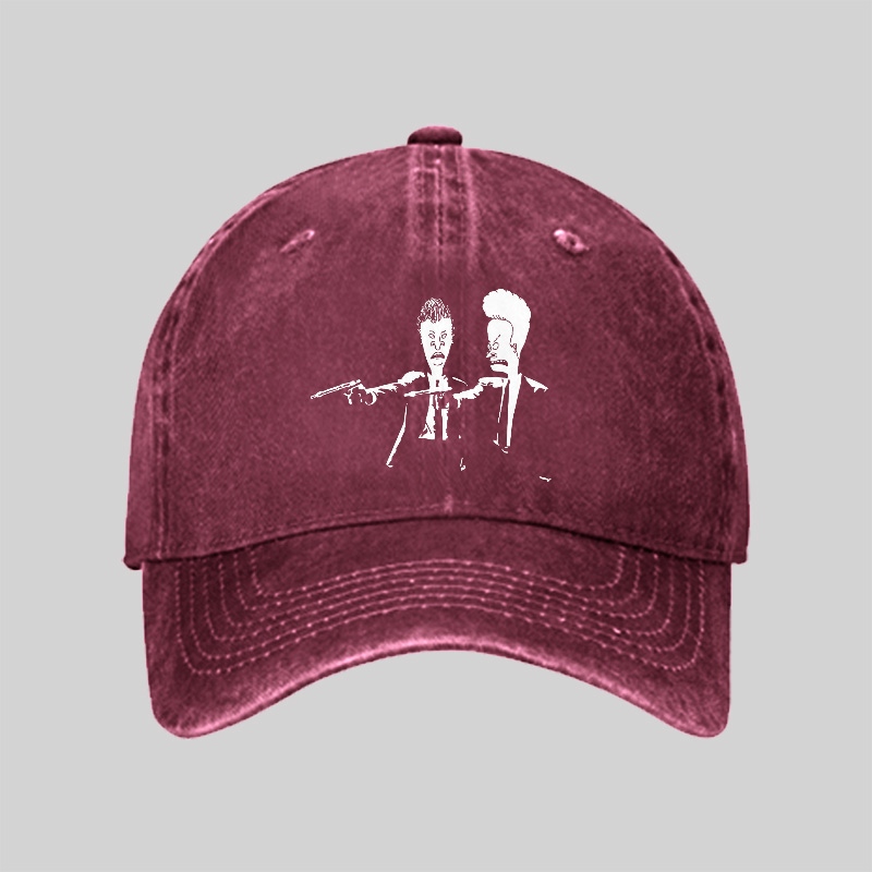 Beavis And Butthead Pulp Fiction Washed Vintage Baseball Cap