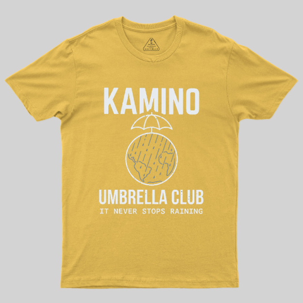 Never Stops Raining Umbrella Club Geek T-Shirt