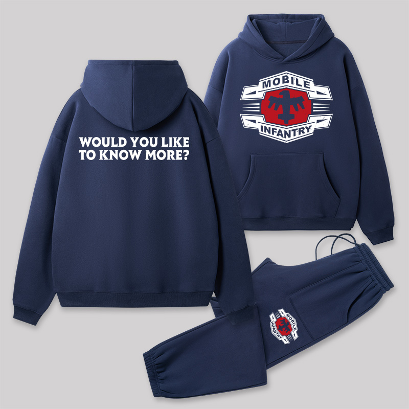 Starship Recruit Front and Back Printed Geek Fleece Hoodie Set
