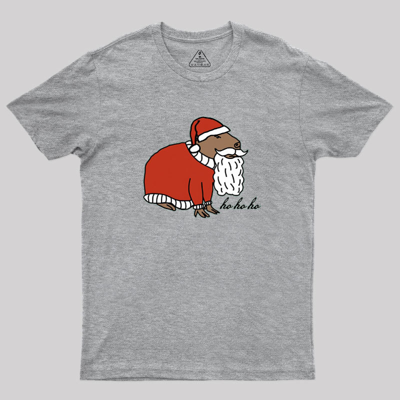 Capybara Santa Claus says Ho Ho Ho Geek T-Shirt