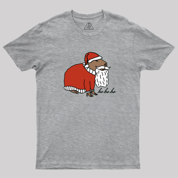 Capybara Santa Claus says Ho Ho Ho Geek T-Shirt