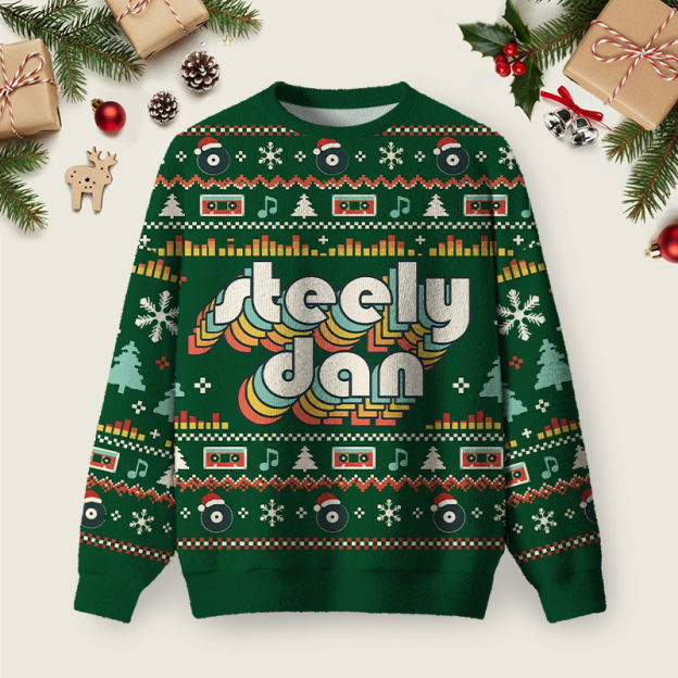 Steely Dan Ugly Christmas Fuzzy Fleece Sweatshirt