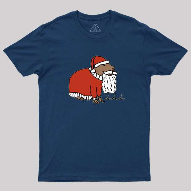 Capybara Santa Claus says Ho Ho Ho Geek T-Shirt