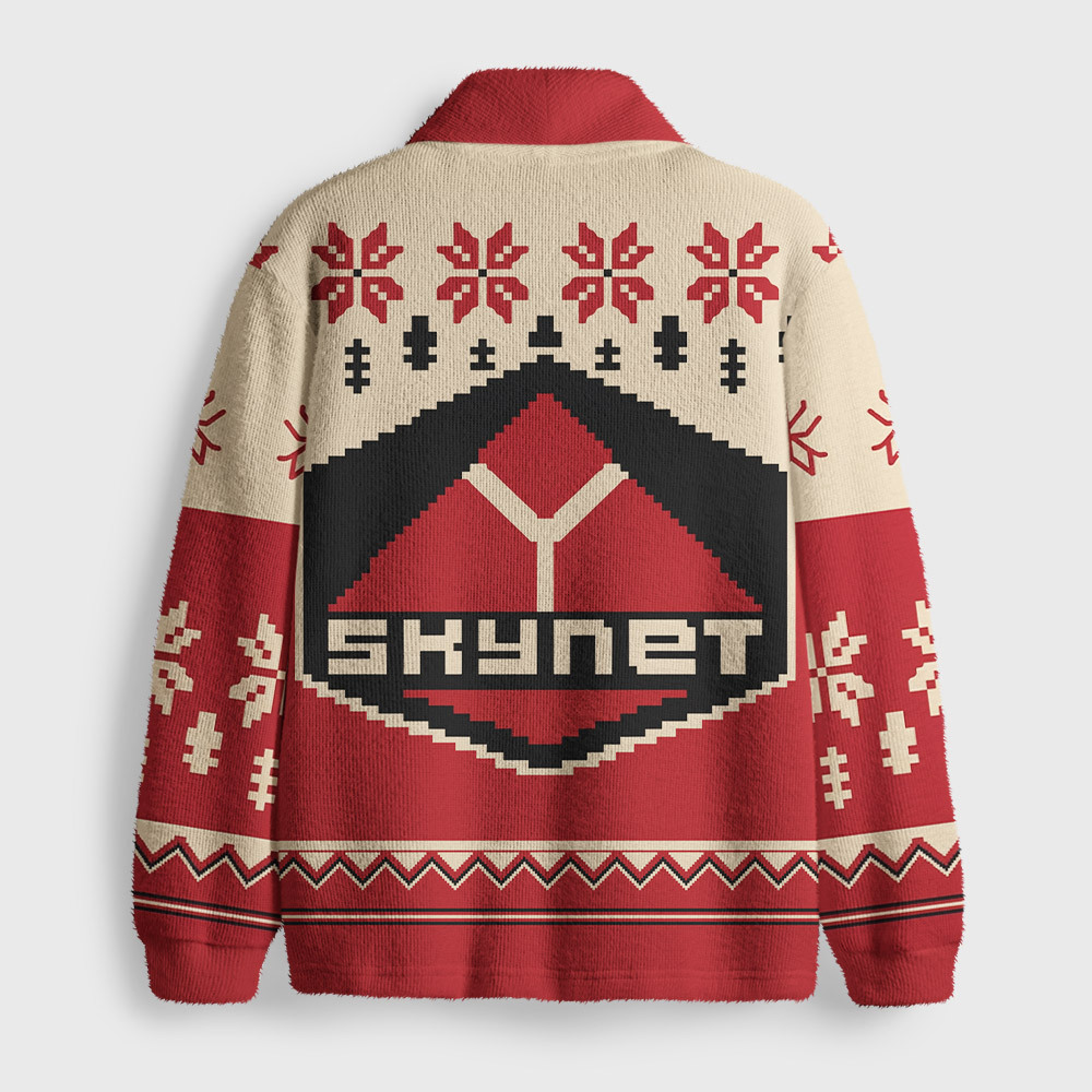 Skynet Awakening Geek Shawl Collar Cardigan