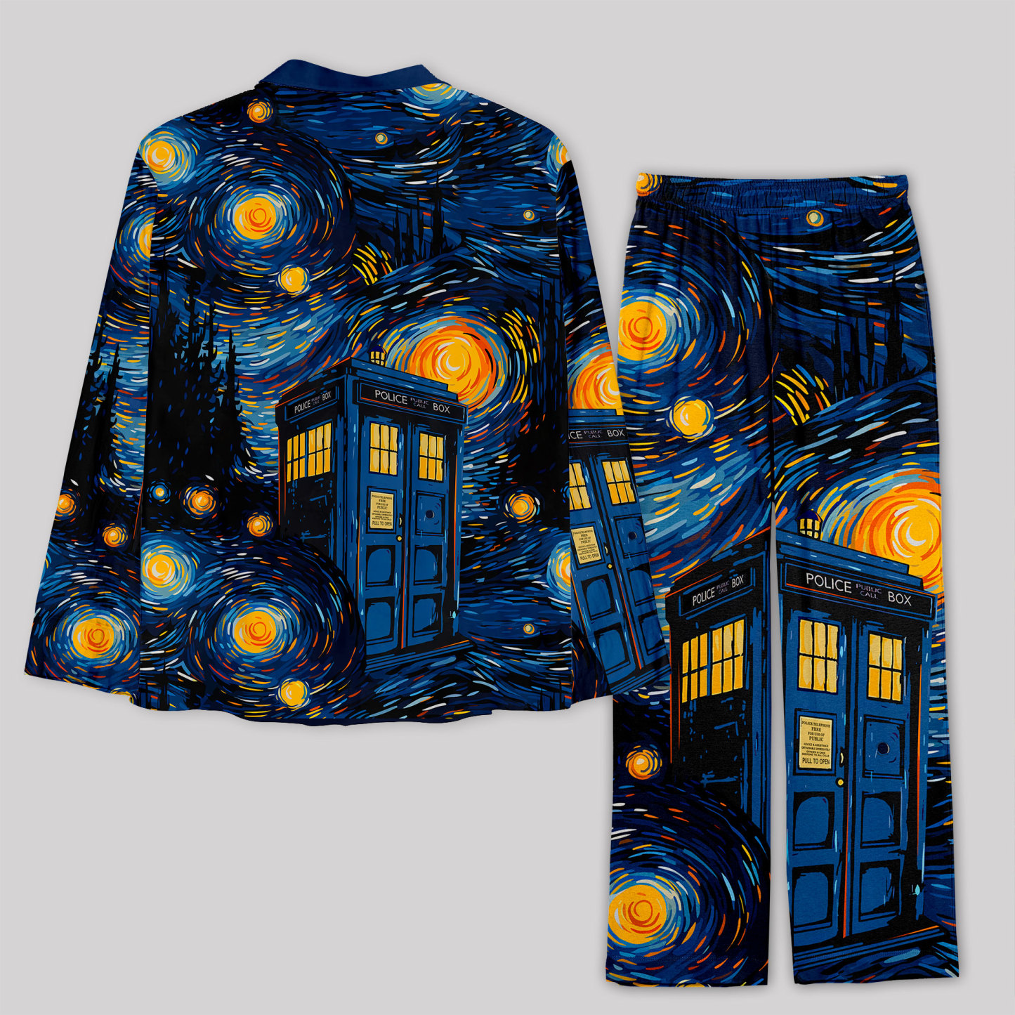Starry Night Phone Booth Pajama Sets