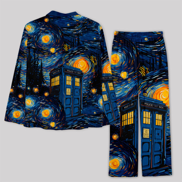 Starry Night Phone Booth Pajama Sets