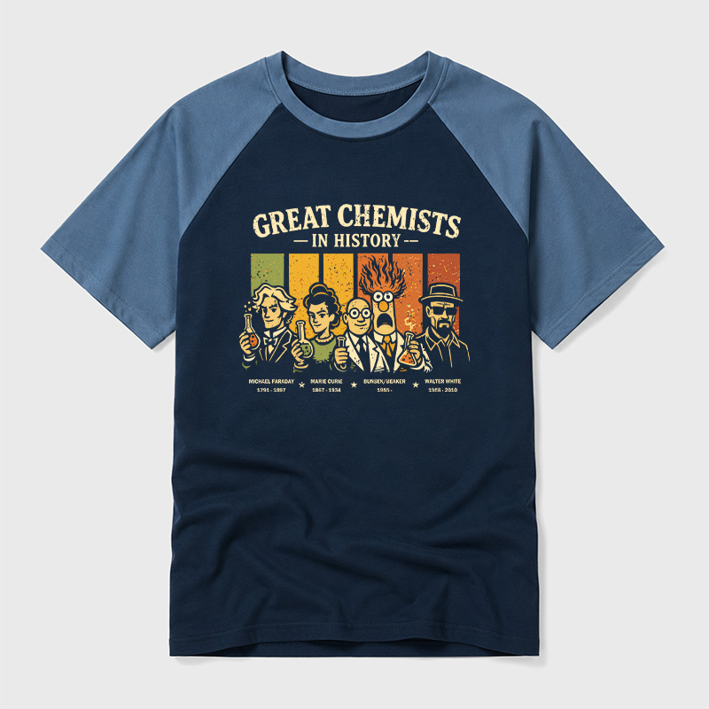 Great Chemists In History Geek Retro Raglan T-Shirt