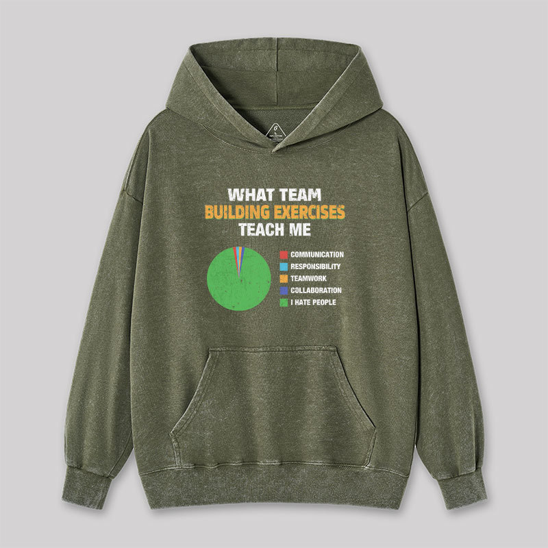 What Team Building Exercises Teach Me Washed Hoodie
