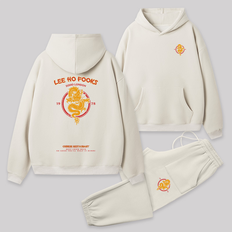 Lee Ho Fooks Vintage Front and Back Printed Geek Fleece Hoodie Set