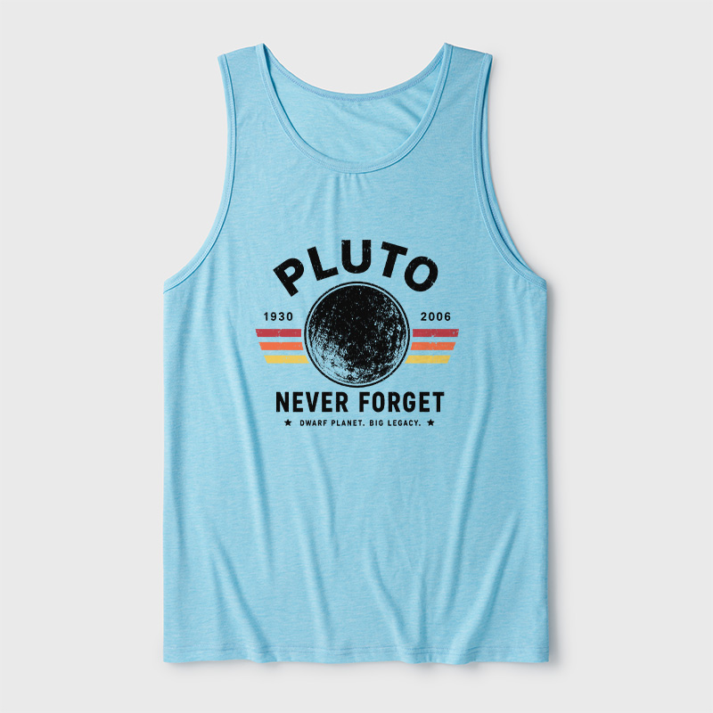 Never Forget Pluto Retro Style Ultra Soft Heather Tank