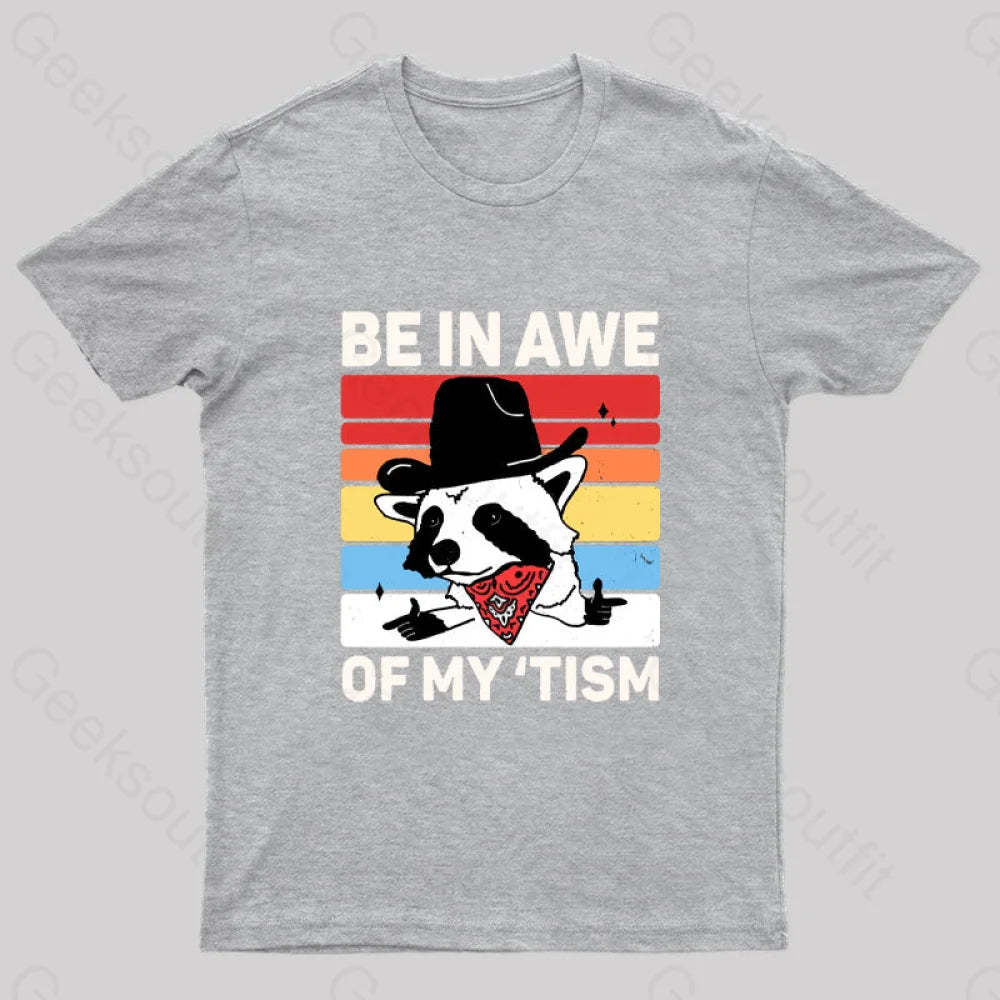 Be In Awe Of My Tism Nerd T-Shirt Grey / S
