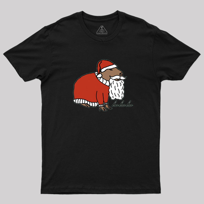 Capybara Santa Claus says Ho Ho Ho Geek T-Shirt