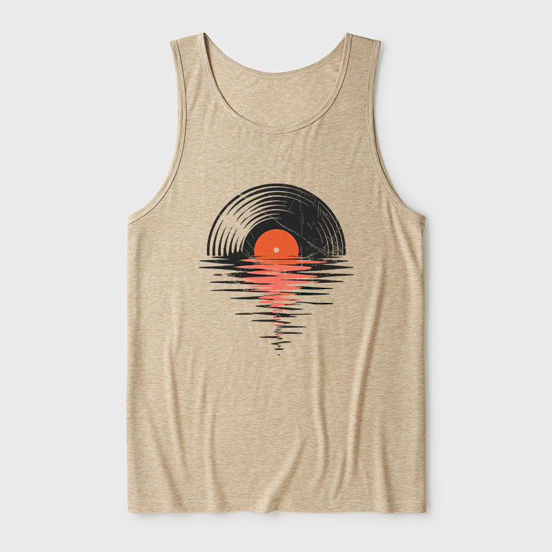 Vinyl LP Music Record Sunset Red Ultra Soft Heather Tank