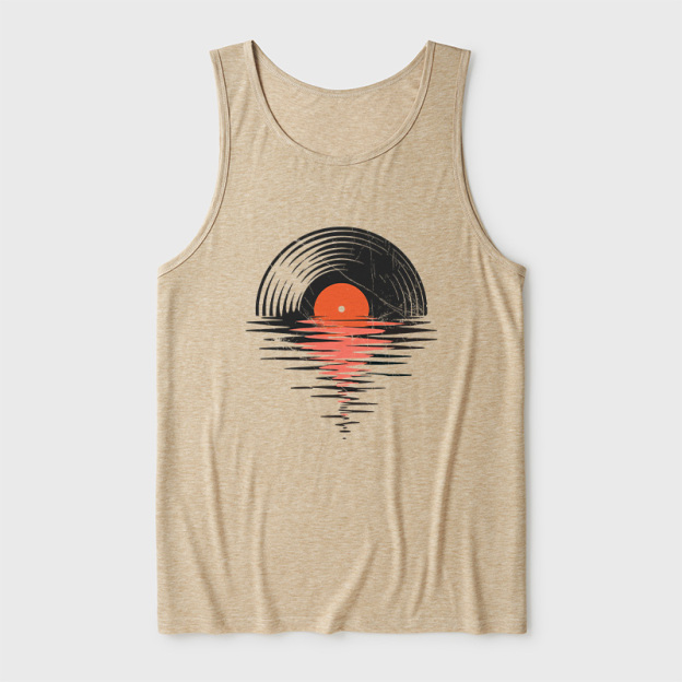 Vinyl LP Music Record Sunset Red Ultra Soft Heather Tank