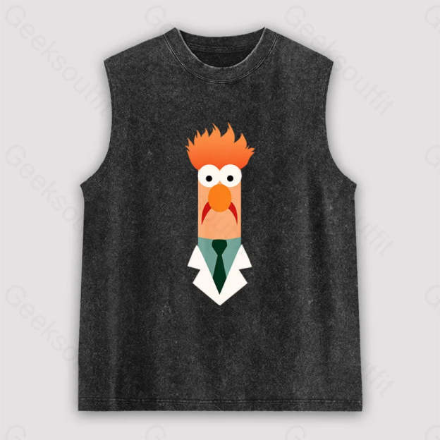 Beaker Funny Unisex Washed Tank Black / S