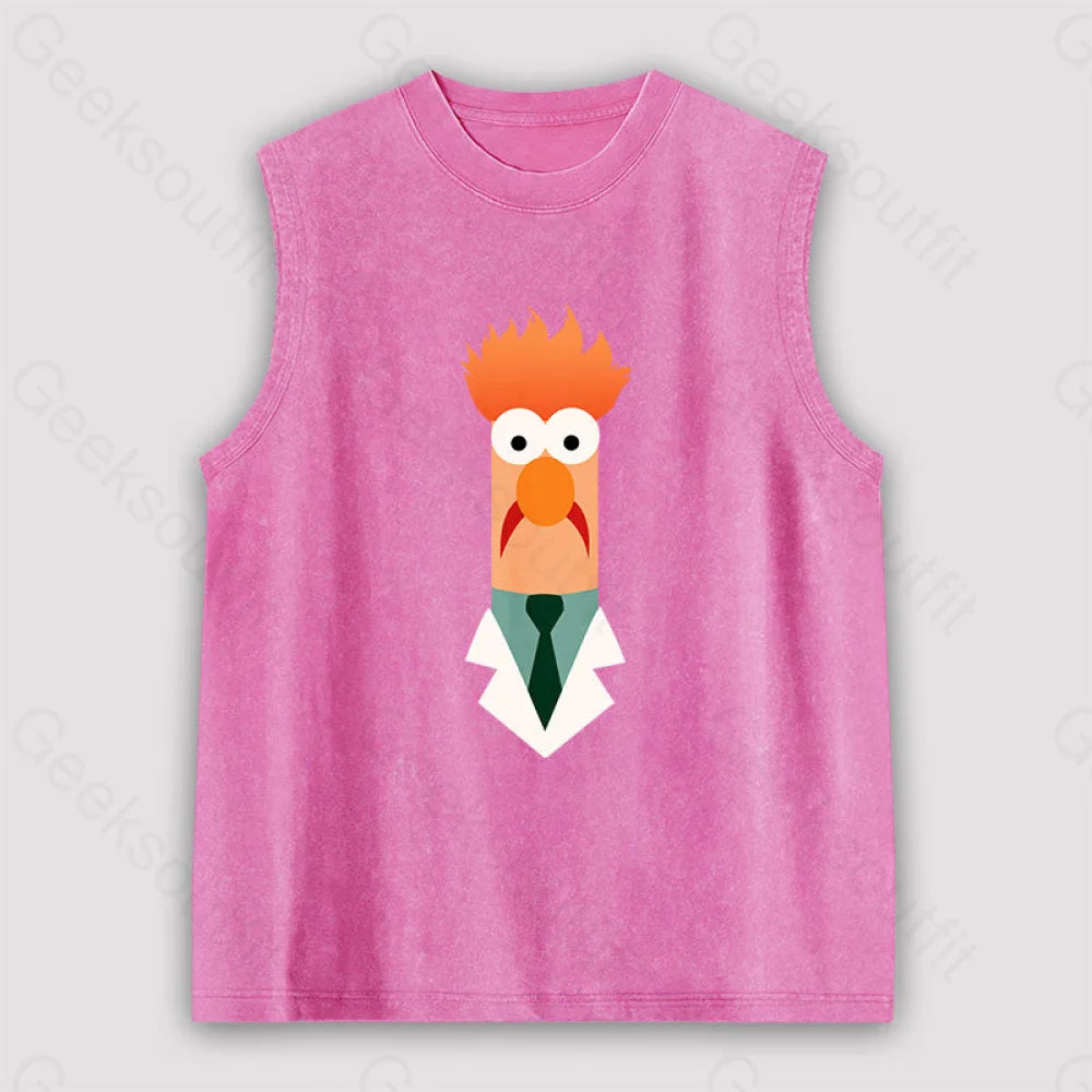 Beaker Funny Unisex Washed Tank Pink / S
