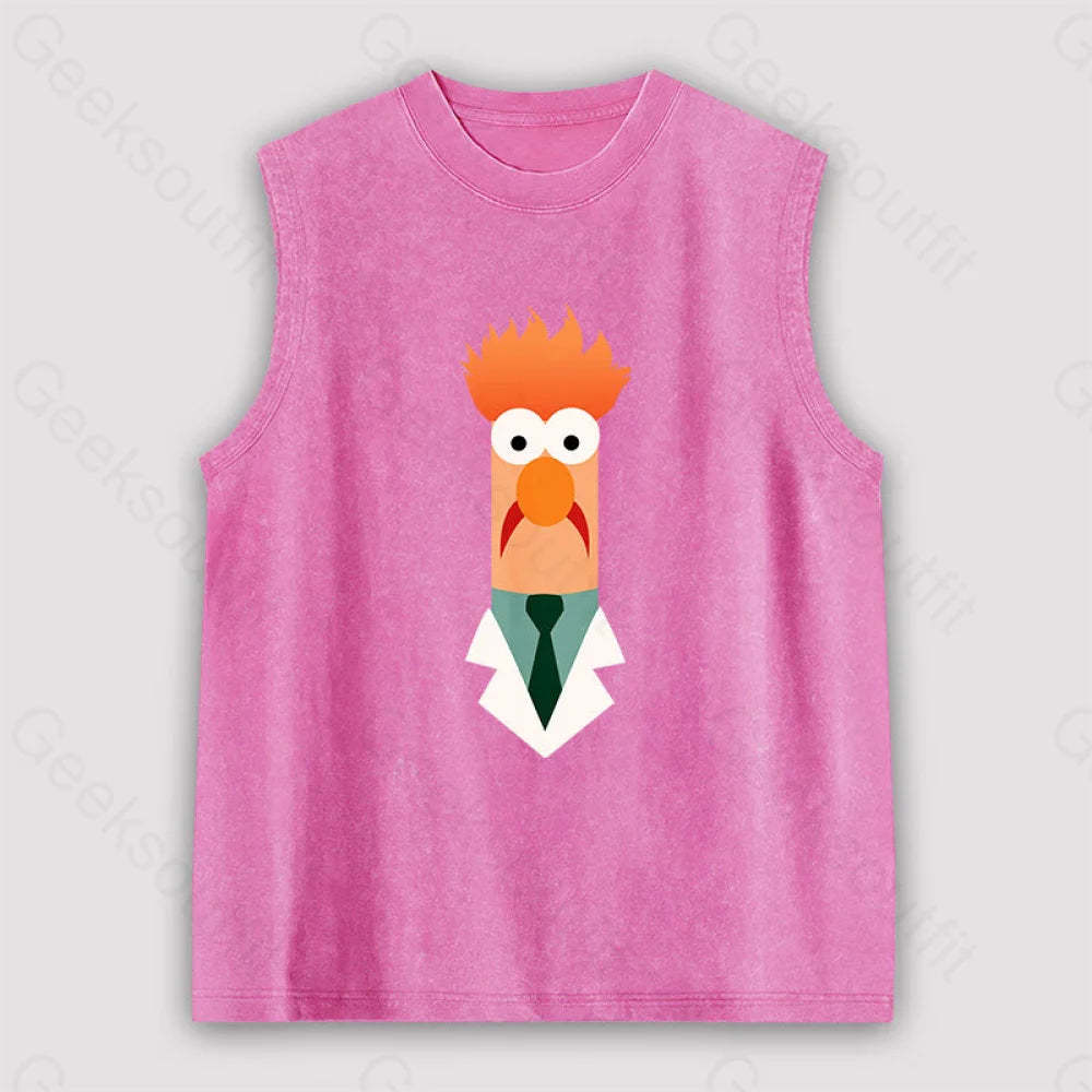 Beaker Funny Unisex Washed Tank Pink / S