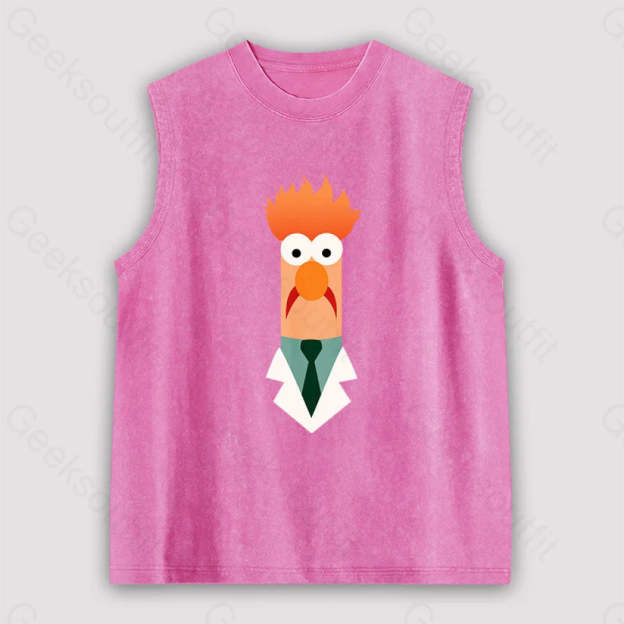 Beaker Funny Unisex Washed Tank Pink / S