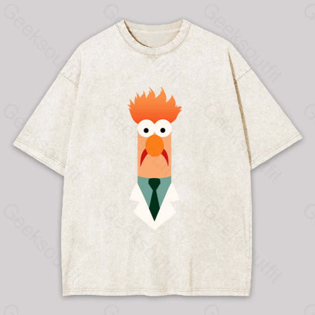 Beaker Funny Washed T-Shirt Apricot / S