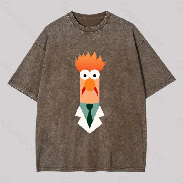 Beaker Funny Washed T-Shirt Coffee / S