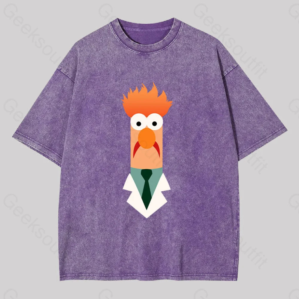 Beaker Funny Washed T-Shirt Purple / S