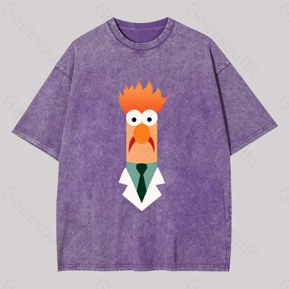Beaker Funny Washed T-Shirt Purple / S