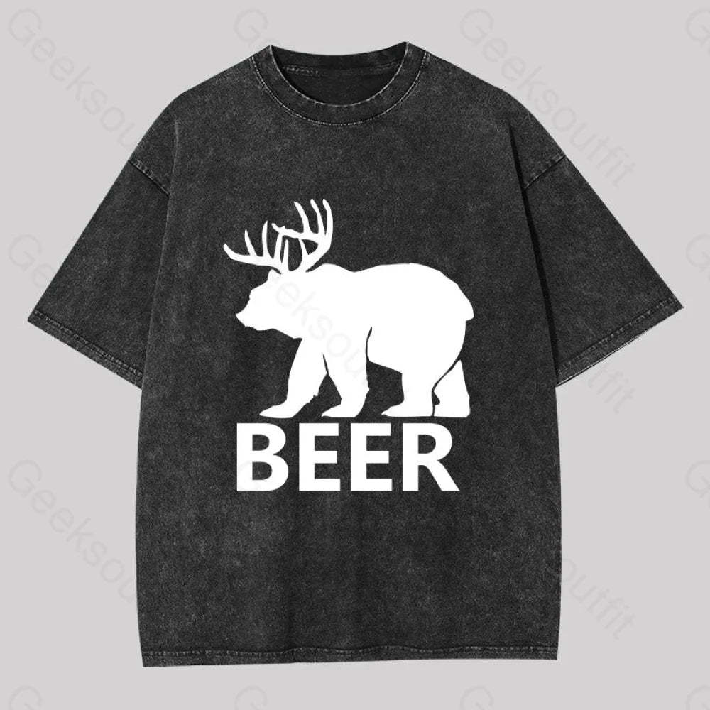 Bear Washed T-Shirt Black / S