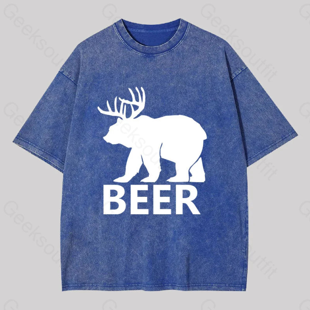 Bear Washed T-Shirt Blue / S