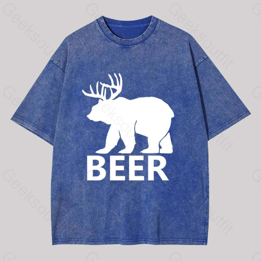 Bear Washed T-Shirt Blue / S