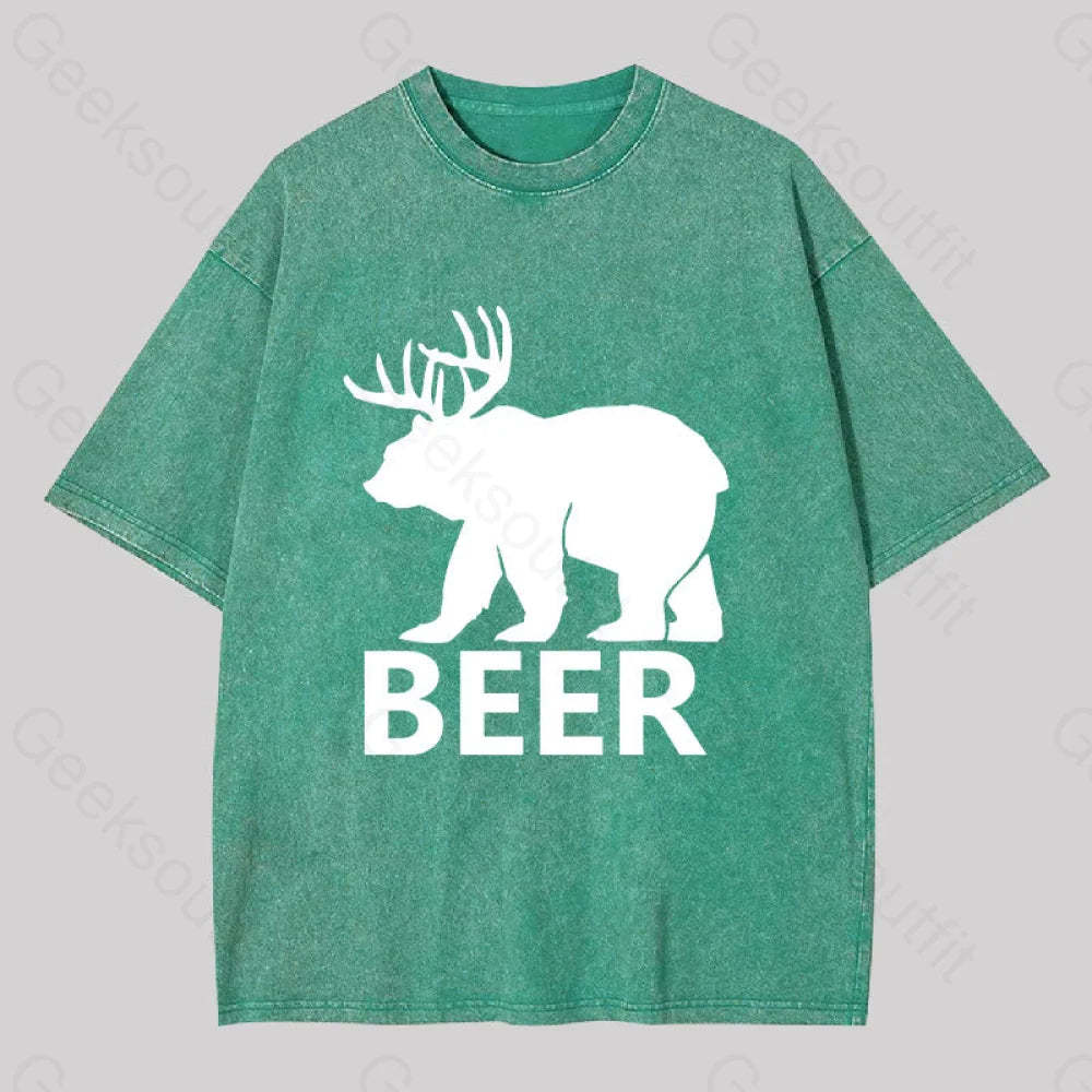Bear Washed T-Shirt Grass Green / S