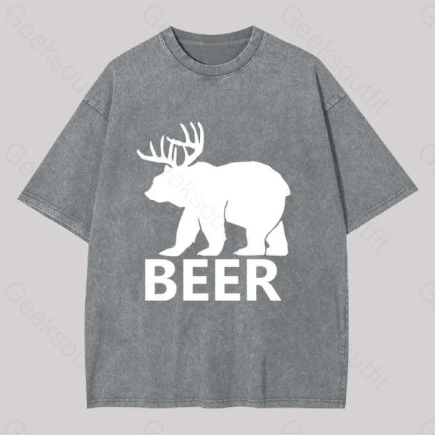 Bear Washed T-Shirt Grey / S
