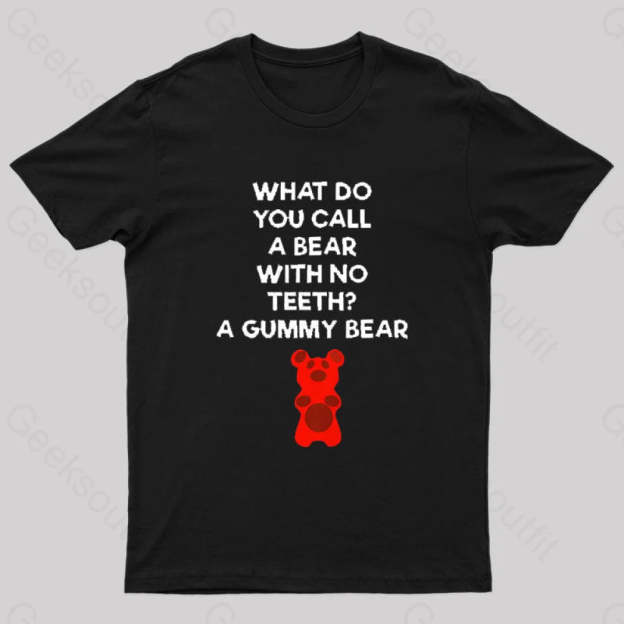 Bear With No Teeth Geek T-Shirt Black / S
