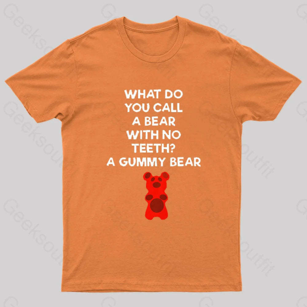 Bear With No Teeth Geek T-Shirt Orange / S