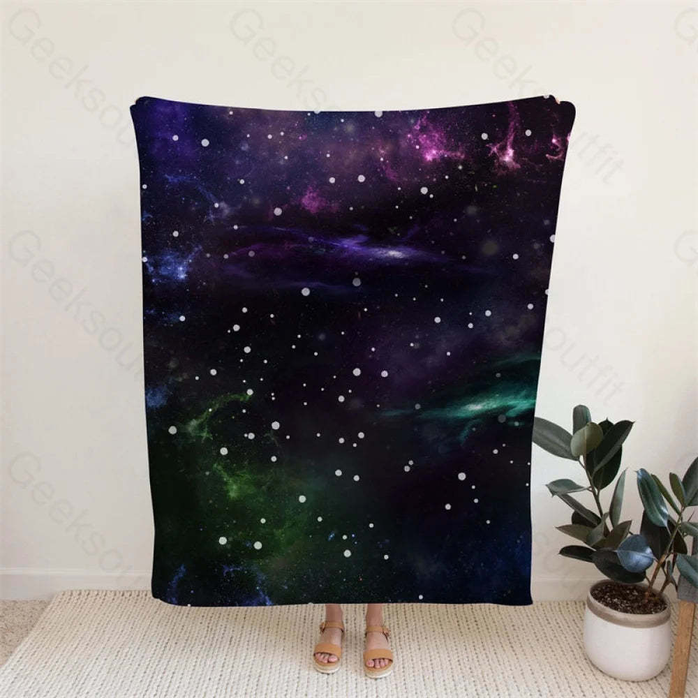 Beautiful Nebula Outer Space Flannel Blanket