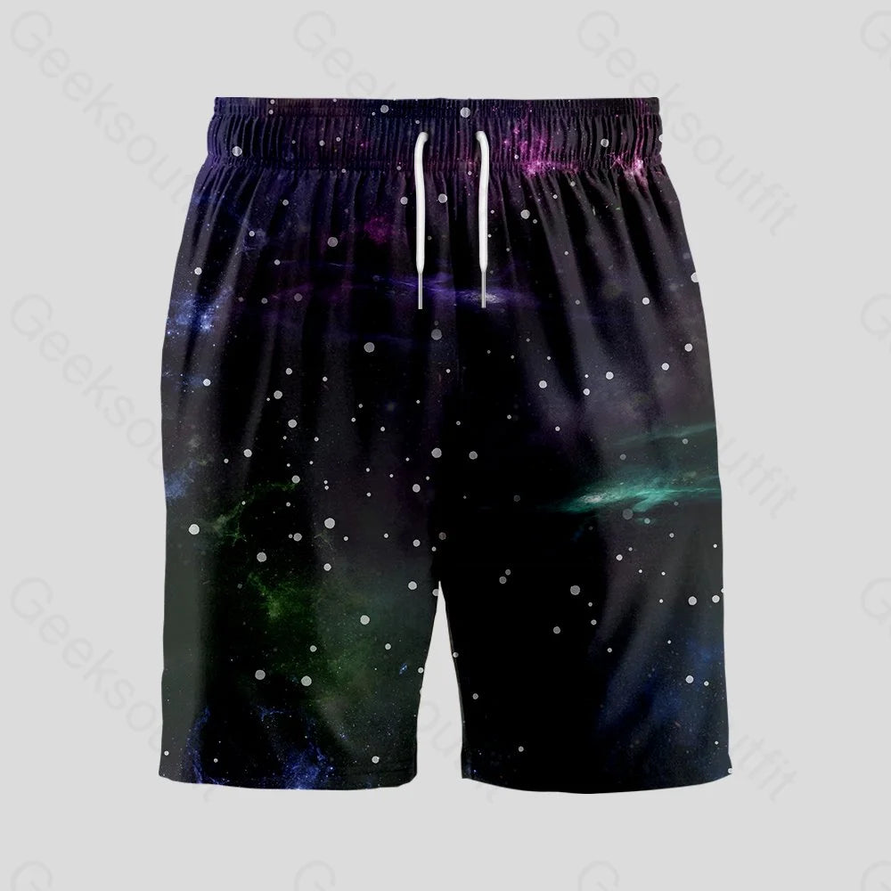 Beautiful Nebula Outer Space Geeky Drawstring Shorts - Geeksoutfit