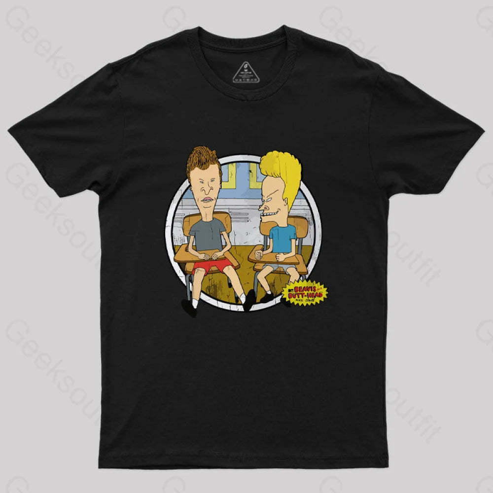 Beavis And Butt Head Classroom Portrait Nerd T-Shirt Black / S