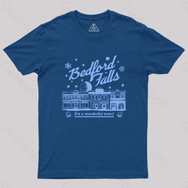 Bedford Falls Is Wonderful! Geek T-Shirt Navy / S