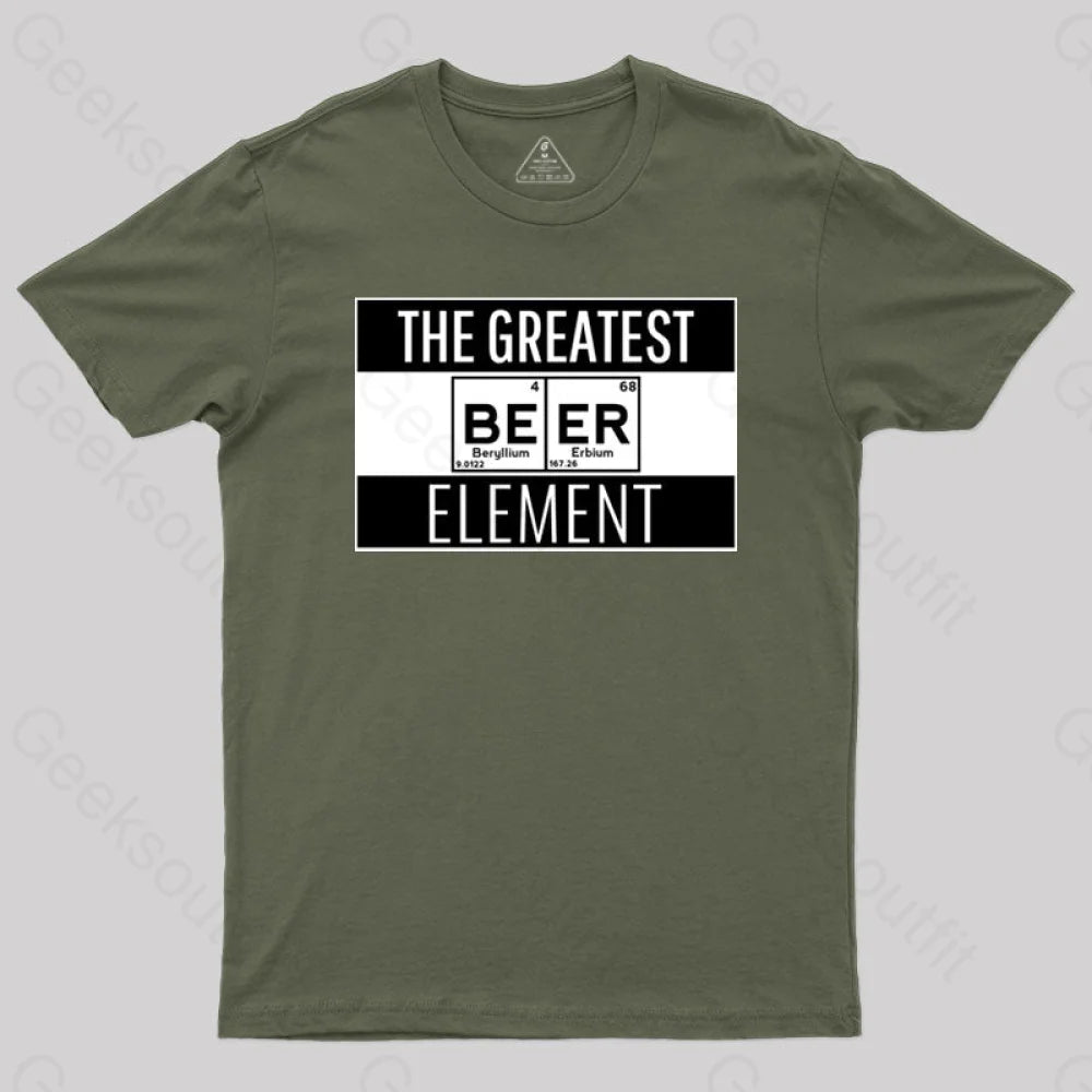 Beer Element T-Shirt Army Green / S
