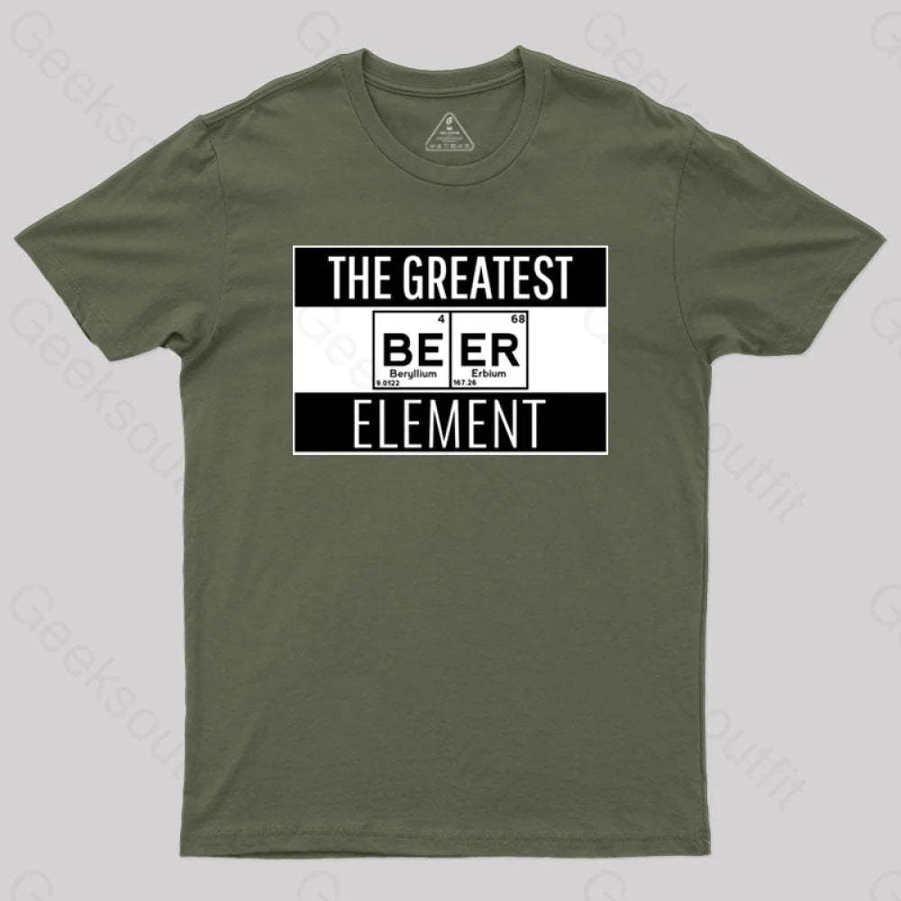 Beer Element T-Shirt Army Green / S
