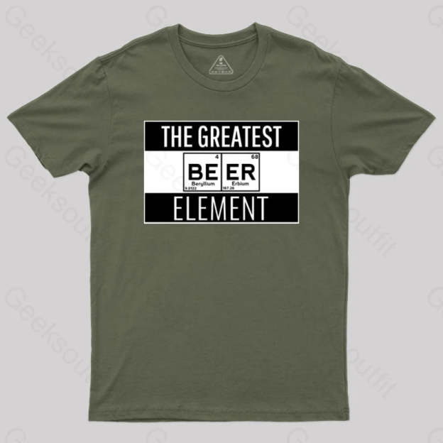 Beer Element T-Shirt Army Green / S