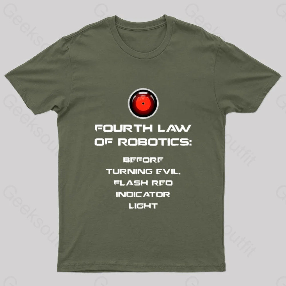 Before Turning Evil Flash Red Indicator Light Geek T-Shirt Army Green / S