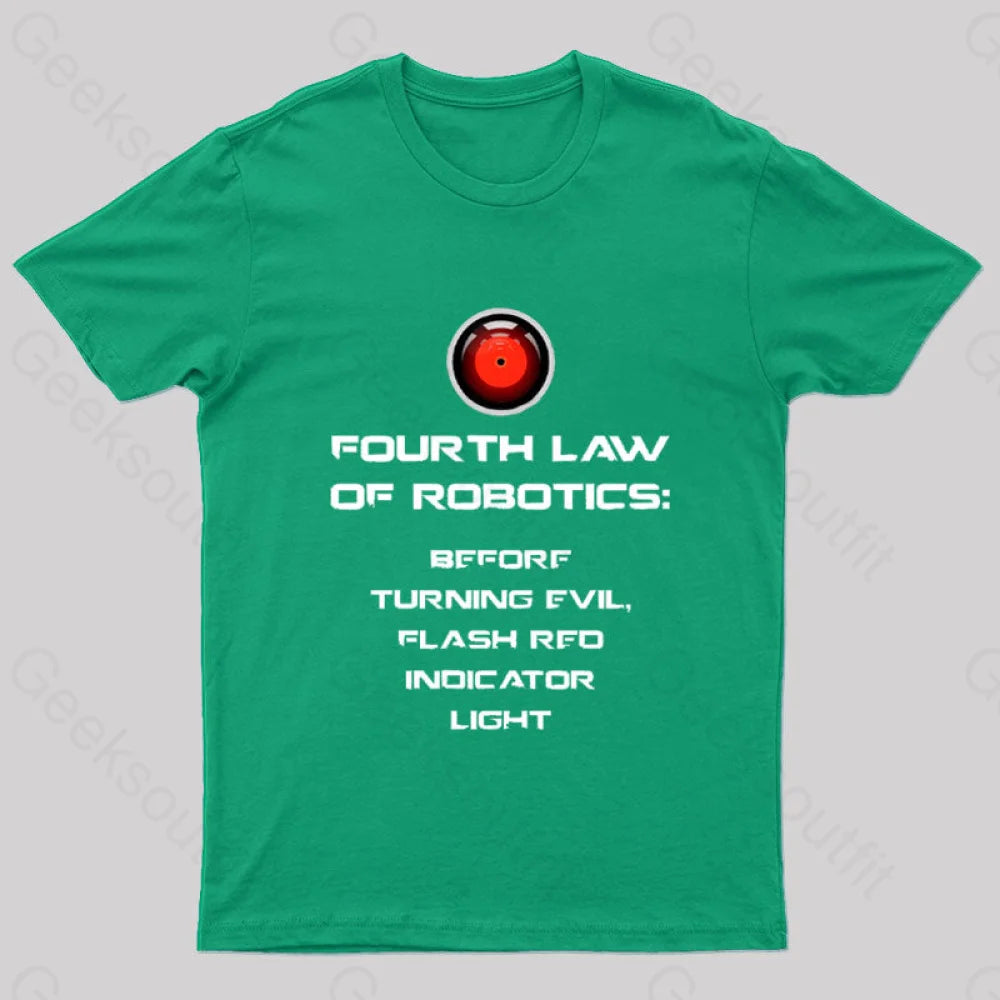 Before Turning Evil Flash Red Indicator Light Geek T-Shirt Green / S