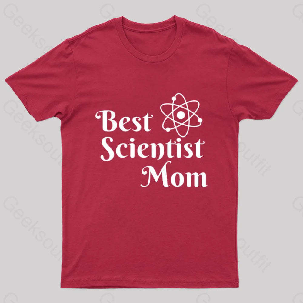 Best Scientist Mom Nerd T-Shirt Red / S