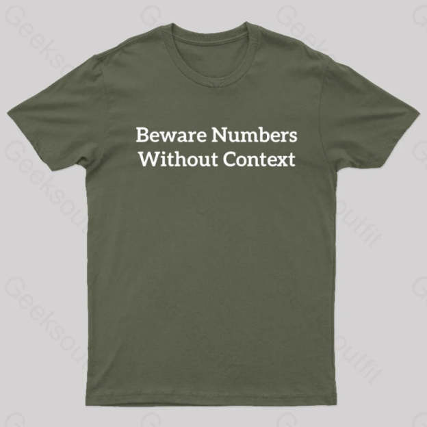 Beware Numbers Nerd T-Shirt Army Green / S