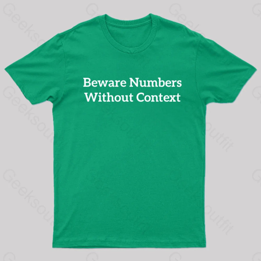 Beware Numbers Nerd T-Shirt Green / S