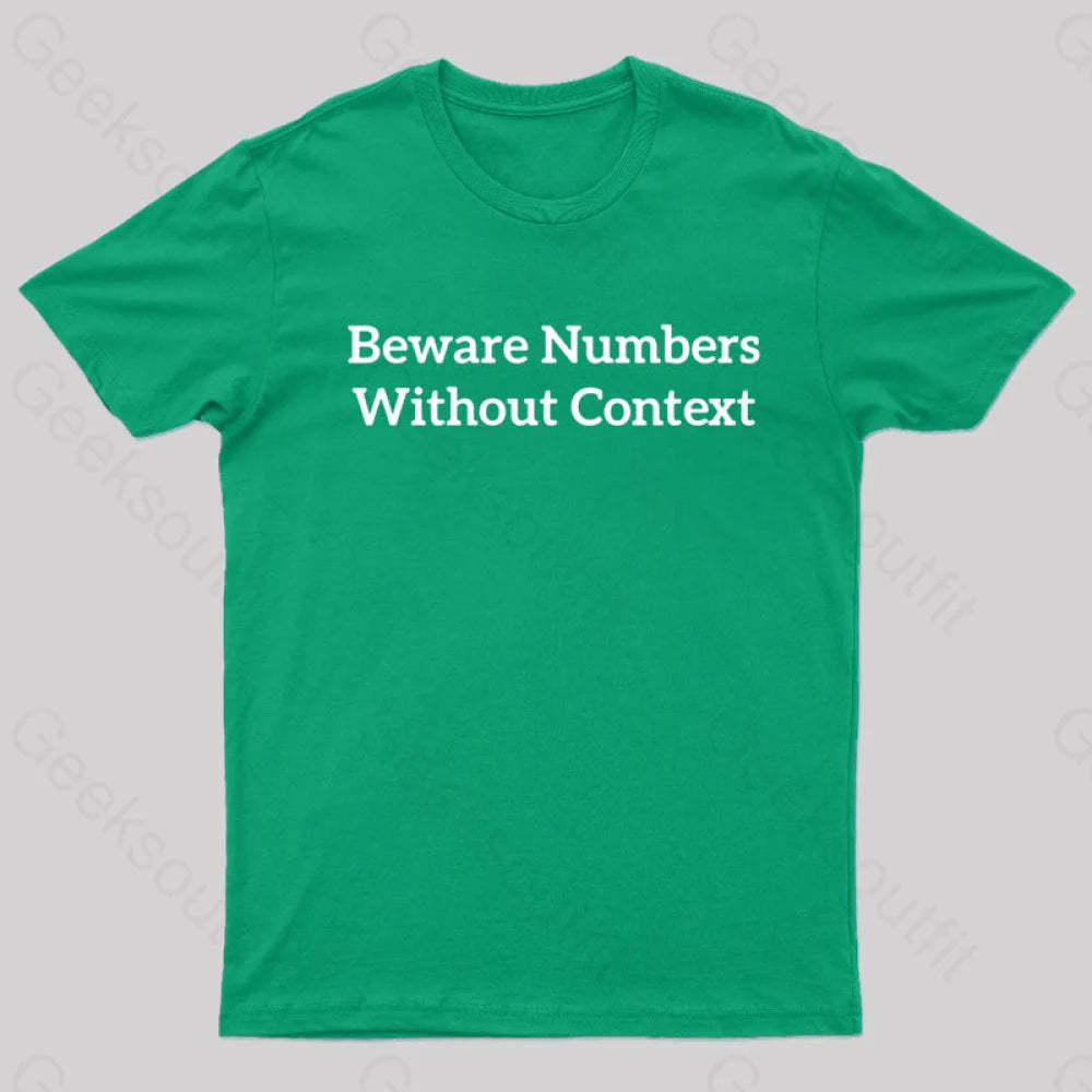 Beware Numbers Nerd T-Shirt Green / S