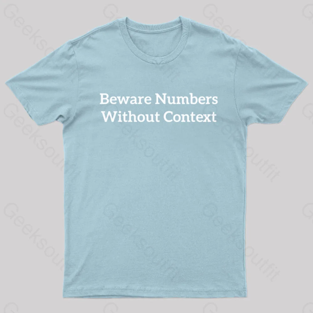 Beware Numbers Nerd T-Shirt Light Blue / S