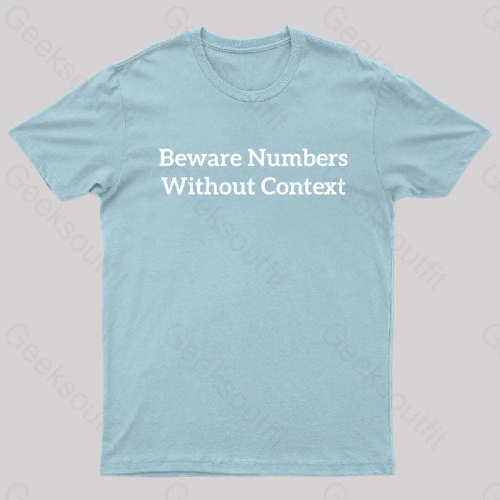 Beware Numbers Nerd T-Shirt Light Blue / S