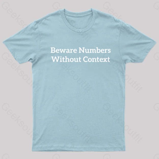 Beware Numbers Nerd T-Shirt Light Blue / S
