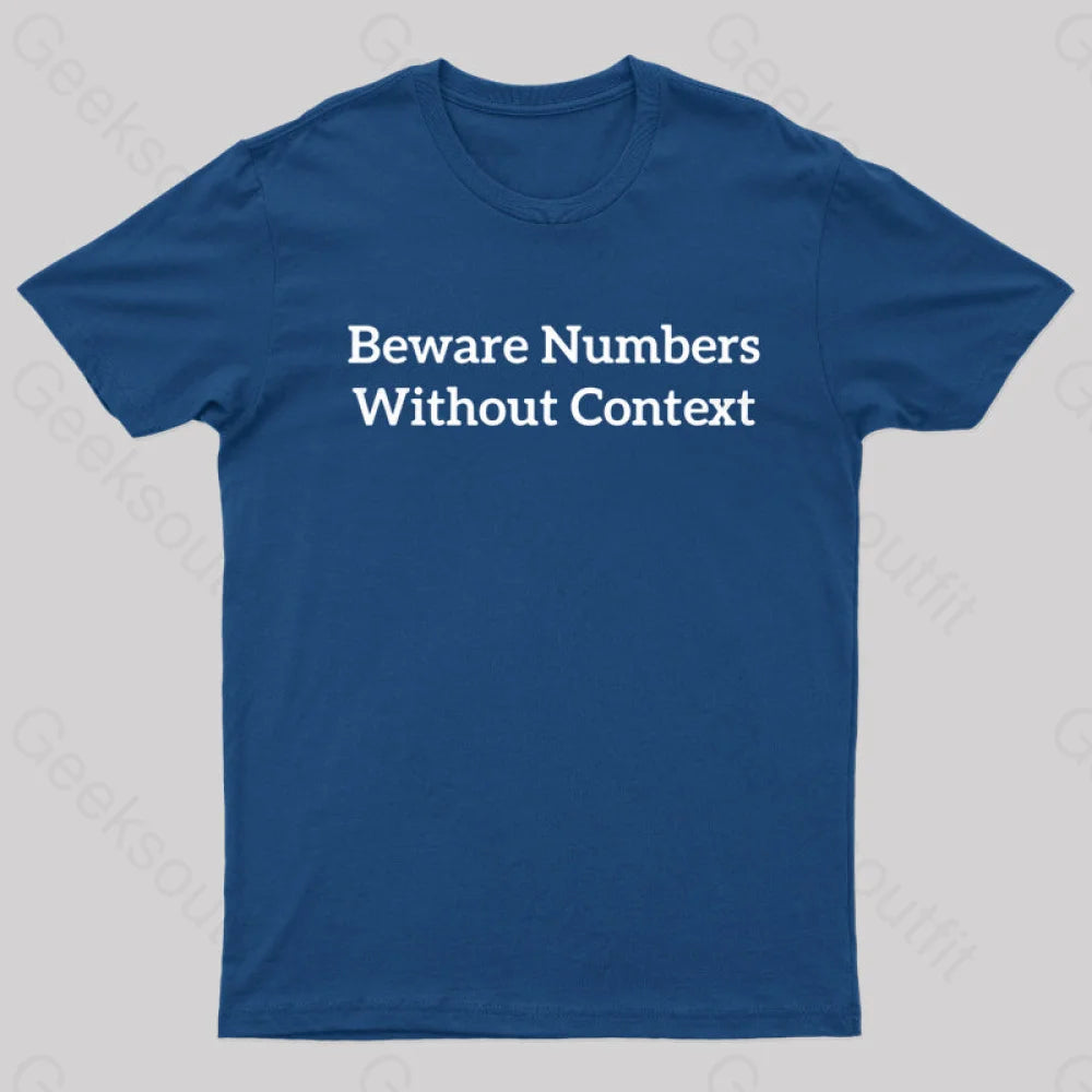 Beware Numbers Nerd T-Shirt Navy / S